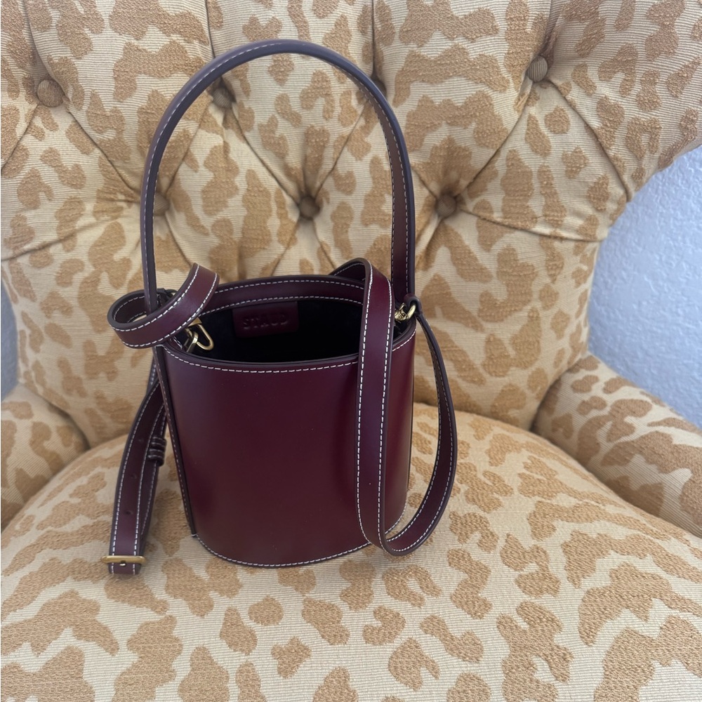 STAUD bisset bag - leather, Bordeaux NEW